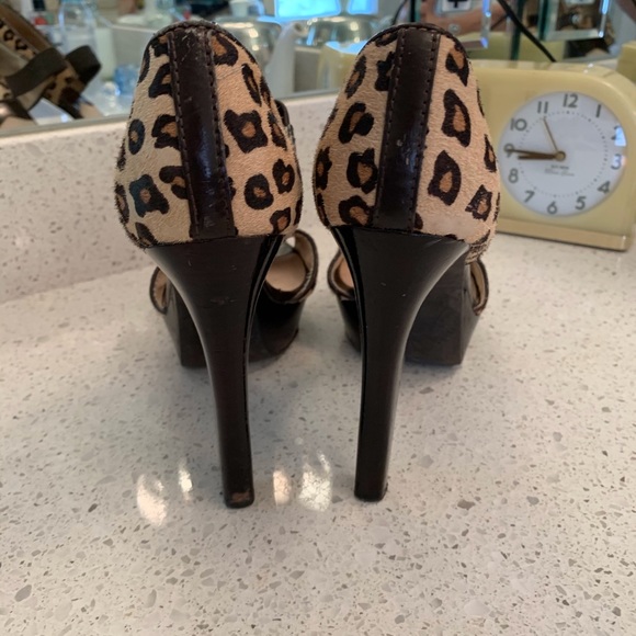 😍 EUC leopard platform peep toe Michael Kors RARE - Picture 5 of 7